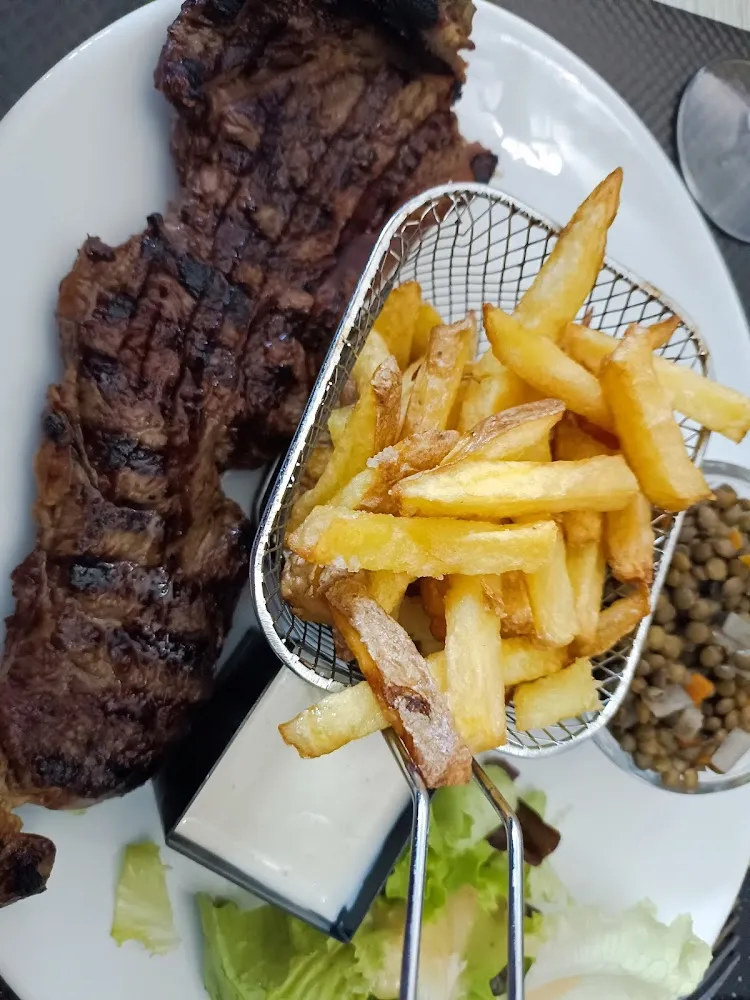 Faux Filet Frites Et Lentilles